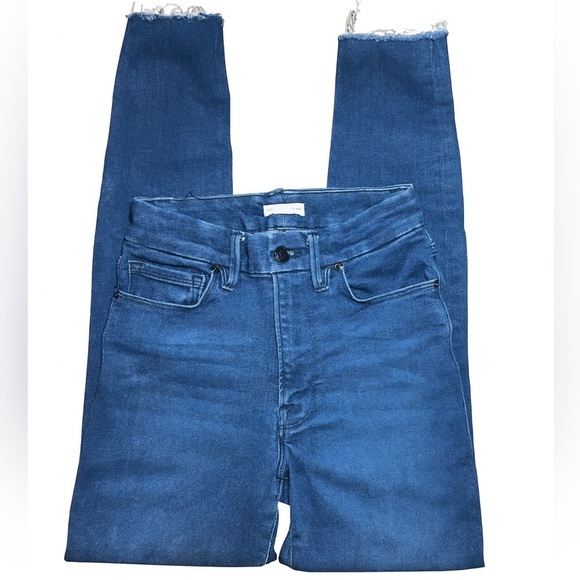 Good American Good Legs Raw Hem Skinny Jeans - Picture 1 of 6